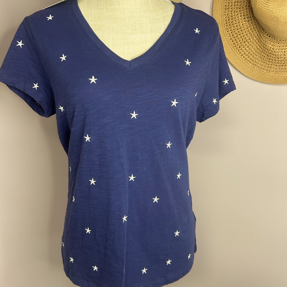 NWT Cynthia Rowley Medium, Navy with white stars ⭐️ top.
